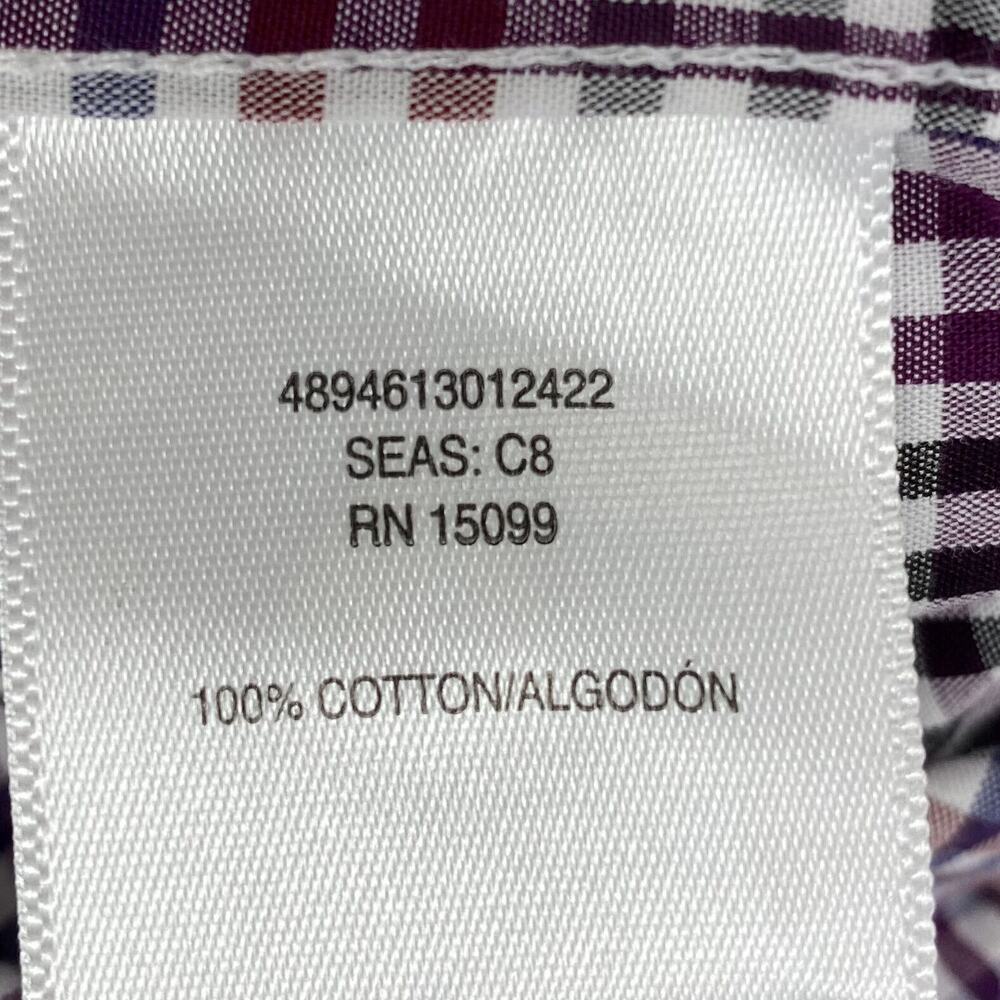 Structure Slim Fit Men's Multicolor Gingham Check Plaid Button Front Shirt XL - Picture 5 of 5